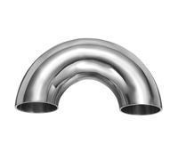 PATIKIL 180 Degree Sanitary Extended Pipe, 1-1/4" / 32mm OD 304 Stainless Steel U Mandrel Bend Elbow for Welding Modified Stair Handrail HVAC Auto Exhaust System, Silver