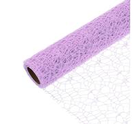 PATIKIL 180"L x 19.7"W Jacquard Net Mesh, Korean Openwork Floral Bouquet Wrapping Paper for Packaging Fresh Flower Wedding Valentine's Day Florist Supplies, Purple