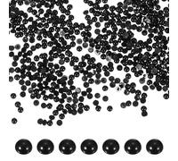PATIKIL 1800 Pcs Black Half Round Pearls Beads, 4mm ABS Flatback | Rhinestones Pearls for Crafting Jewelry Making DIY Nail Art Clothes Wedding Art Decoration