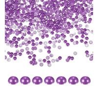 PATIKIL 1800 Pcs Dark Purple Half Round Pearls Beads, 4mm ABS Flatback Rhinestones Pearls for Crafting Jewelry Making DIY Nail Art Clothes Wedding Art Decoration
