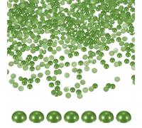 PATIKIL 1800 Pcs Olive Green Half Round Pearls Beads, 4mm ABS Flatback Rhinestones Pearls for Crafting Jewelry Making DIY Nail Art Clothes Wedding Art Decoration