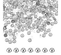 PATIKIL 1800 Pcs Silver Half Round Pearls Beads, 4mm ABS Flatback Rhinestones Pearls for Crafting Jewelry Making DIY Nail Art Clothes Wedding Art Decoration