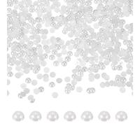 PATIKIL 1800 Pcs White Half Round Pearls Beads, 4mm ABS Flatback Rhinestones Pearls for Crafting Jewelry Making DIY Nail Art Clothes Wedding Art Decoration