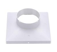 PATIKIL 180mm to 100mm Duct Connector Flange, Plastic Square to Round Straight Ceiling Diffuser Adapter for Air Heating Cooling Ventilation System HVAC Exhaust Fan Dryer Vent, White