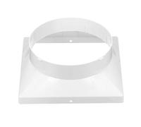 PATIKIL 180mm to 150mm Duct Connector Flange, Plastic Square to Round Straight Ceiling Diffuser Adapter for Air Heating Cooling Ventilation System HVAC Exhaust Fan Dryer Vent, White