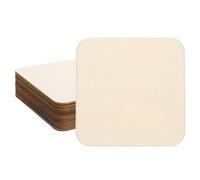 PATIKIL 180mm Wood Pieces, 20Pcs Unfinished Square Wood Shapes Blank Wooden Cutouts Natural Ornaments for DIY Project Photo Coaster Wall Tiles
