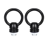 PATIKIL 18Lb Load Lamp Female Loop Holder, 2 Set Lifting Eye M10 Fine Thread Nut Hook Ring Shape Structural Support to Chandelier Lighting Fixture (Black, 1.4 x 1.7 Inch)