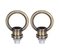 PATIKIL 18Lb Load Lamp Female Loop Holder, 2 Set Lifting Eye M10 Fine Thread Nut Hook Ring Shape Structural Support to Chandelier Lighting Fixture (Copper, 1.5 x 1.8 Inch)