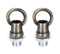 PATIKIL 18Lb Load Lamp Female Loop Holder, 2 Set Lifting Eye M10 Fine Thread Nut Hook Ring Shape Structural Support to Chandelier Lighting Fixture (Copper, 1 x 1.1 Inch)