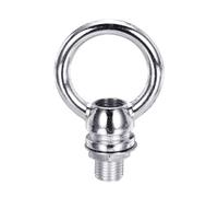 PATIKIL 18Lb Load Lamp Female Loop Holder, Lifting Eye M10 Fine Thread Nut Hook Ring Shape Structural Support to Chandelier Lighting Fixture (Silver, 1.4 x 1.7 Inch)