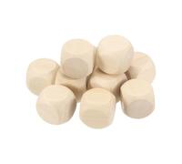 PATIKIL 18mm Blank Wooden Dice, 10 Pack Unfinished Wooden Blocks 6 Sided Wood Cube with Rounded Corners Square Wood Blocks for DIY Craft Projects, Beige