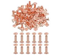 PATIKIL 18mm Chicago Screws Leather Rivets, 60 Set Leather Rivets Nail Stud Screws Bolt Assorted Kit for DIY Leather Craft Bookbinding Decorate Repair Belt Bag Clothing, Rose Gold
