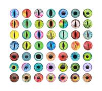 PATIKIL 18mm Dragon Eyes, 100 Pcs Round Glass Eyes Animals Crochet Eyes for Clay Doll Making Craft DIY Findings Jewelry Making, Mix Colors