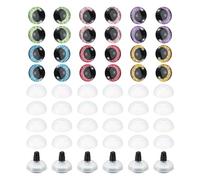 PATIKIL 18mm Flash Safety Eyes, 48 Pcs Doll Eyes Realistic Colorful Crocheting Safety Eye for Decor Crochet Accessories Dolls Craft, Mixed Colors