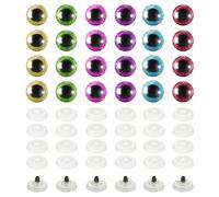 PATIKIL 18mm Flash Safety Eyes, 60 Pcs Eyes Realistic Colorful Crocheting Safety Eyes for Decor Crochet Accessories Craft, 6 Colors