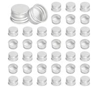 PATIKIL 18mm Metal Round Screw Lids, 54 Pcs Aluminum Mason Jar Lids Screw Top Caps for Lab Home Storage Jars Gallon Jugs Glass Snack Containers Liquid Storage, Silver Tone