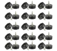PATIKIL 18mm Screw-On Rubber Feet for Furniture, 32 Pcs Non Slip Furniture Pads Chair Glides Table Leg Protectors for Hardwood Floor Cutting Board Electronics, Black