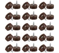 PATIKIL 18mm Screw-On Rubber Feet for Furniture, 32 Pcs Non Slip Furniture Pads Chair Glides Table Leg Protectors for Hardwood Floor Cutting Board Electronics, Brown