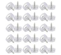 PATIKIL 18mm Screw-On Rubber Feet for Furniture, 32 Pcs Non Slip Furniture Pads Chair Glides Table Leg Protectors for Hardwood Floor Cutting Board Electronics, Clear