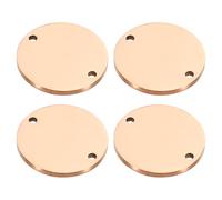 PATIKIL 18mm Steel Disc, 4Pcs Metal Stamping Blanks Tags Circle Round Pendants Metal Plate Connection Stainless Steel with 2 Holes for Laser Engraving Stamping Craft Name Tag, Rose Gold