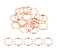 PATIKIL 18PCS M16 Copper Washers, M16x22x1.5mm Copper Crush Washer Metric Flat Washer