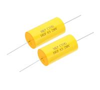 PATIKIL 18uF 250V Axial Capacitor, 2 Pcs CBB20, Black, Round, Aluminium Plastic Ceramic, Through-Hole Mount, 250 Volts, Capacitor