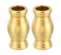 PATIKIL 18x33mm Solid Brass Lamp Finial, 2 Pack Gold Decorative Lamp Pipe Coupling