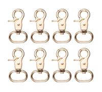 PATIKIL 19.5mm Lobster Clasp Keychain, 8 Pcs Zinc Alloy Swivel Snap Hooks Metal Lobster Claw Trigger Clasps Purse Lanyard Clips for Key Chain DIY Leather Craft, Light Gold