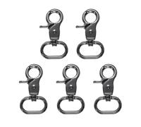 PATIKIL 19.5mm Swivel Clasps Hook, 5 Pcs D Ring Snap Hook Metal Lobster Claw Clasp Hook, Purse Lanyard Clips for Bags, Keychain DIY Craft, Gunmetal
