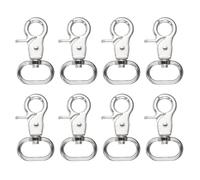 PATIKIL 19.5mm Swivel Clasps Hook, 8 Pcs D Ring Snap Hook Metal Lobster Claw Clasp Hook, Purse Lanyard Clips for Bags, Keychain DIY Craft, Silver