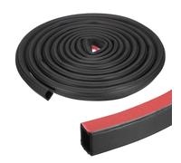PATIKIL 19.7 ft D Shape Rubber Seal Strip, 1" Self-Adhesive EPDM Rubber Door Weather Stripping Heavy Duty Sealing for Boat, RV, Auto, Truck, Marine, Garage Doors/Window, Black/Red