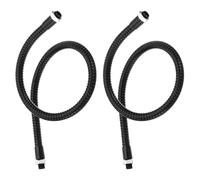PATIKIL 19.7" Gooseneck Hose, 2 Pcs M8 to M10 Fine Thread Bendable Metal Hose Flexible Arm Soft Tube Extension for Lamp, DIY Equipment, Black