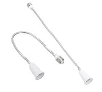PATIKIL 19.7 Inch E26/E27 Light Socket Extender, 2 Pcs Flexible Bulb Socket Extension Adjustable Bulb Extender Adapter for Medium Screw Base Home Lamps, White