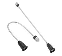 PATIKIL 19.7 Inch E26/E27 Light Socket Extender, 2 Pcs Flexible Bulb Socket Extension Adjustable Bulb Extender Adapter for Medium Screw Base Home Lamps, Black