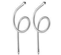 PATIKIL 19.7" Universal Gooseneck Hose, 2 Pcs M10 Fine Thread Bendable Metal Hose Flexible Arm Soft Tube Extension for Lamp, DIY Equipment, Silver Tone
