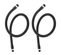 PATIKIL 19.7" Universal Gooseneck Hose, 2 Pcs M10 Fine Thread Bendable Metal Hose Flexible Arm Tube Extension for Lamp, DIY Equipment, Black
