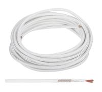 PATIKIL 19.7Ft 11 AWG High Temperature Wire, -60-350 Degrees Celsius Mica Glass Fiber Electronic Wire Insulated Heat Resistant Electronical Flexible Cable for Lamp Boiler Heater, White