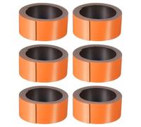 PATIKIL 19.7ft x 1 inch Dry Erase Magnetic Label Strip, 6Pcs Blank Magnet Sticky Labels Magnetic Tag Roll Tape for Whiteboard Refrigerator Classroom, Orange