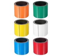 PATIKIL 19.7ft x 2 inch Dry Erase Magnetic Label Strip, 6Pcs Blank Magnet Sticky Labels Magnetic Tag Roll Tape for Whiteboard Refrigerator Classroom, Blue/White/Red/Yellow/Green/Orange