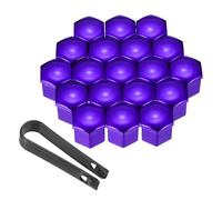 PATIKIL 19mm Wheel Lug Nut Cover Bolt Caps, 20 Pack Universal Car Tire Nut Cover with Tongs for Various Cars Trucks SUV ATV RVs, Purple