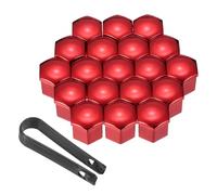 PATIKIL 19mm Wheel Lug Nut Cover Bolt Caps, 20 Pack Universal Car Tire Nut Cover with Tongs for Various Cars Trucks SUV ATV RVs, Red