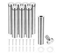 PATIKIL 19x100mm Standoff Screws, 8 Pack Stainless Steel Wall Mount Sign Standoffs Mounting Hardware Advertising Nail for Hanging Acrylic Picture Frame, Silver