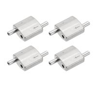 PATIKIL 19x20x10mm Wire Rope Clips, 4Pcs Zinc Alloy Wire Rope Cable Clamps for 1-1.5mm Wire Adjustable Wire Connector Wire Lock Rope Fittings for Hanging Wire, Chrome