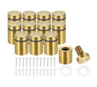 PATIKIL 19x25mm Standoff Screws, 12 Pack Stainless Steel Wall Mount Sign Standoffs Mounting Hardware Advertising Nail for Hanging Acrylic Picture Frame, Gold