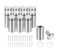 PATIKIL 19x40mm Standoff Screws, 12 Pack Stainless Steel Wall Mount Sign Standoffs Mounting Hardware Advertising Nail for Hanging Acrylic Picture Frame, Silver