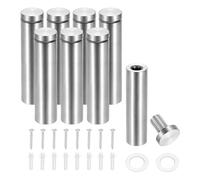 PATIKIL 19x80mm Standoff Screws, 8 Pack Stainless Steel Wall Mount Sign Standoffs Mounting Hardware Advertising Nail for Hanging Acrylic Picture Frame, Silver