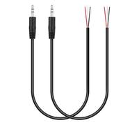 PATIKIL 1FT 3.5mm 1/7" Male Jack to Bare Wire Open End, 2PCS TRS 3 Pole Stereo Plug Audio Cable for Speaker Headphone Headset Earphone Electric Guitar Bass Keyboard Amplifier, 3 Colors