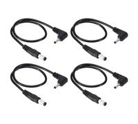 PATIKIL 1Ft DC 5.5mm x 2.1mm to 3.5mm x 1.35mm Power Extension Cable, 4 Pcs Wire Adapter 90 Degree Right Angle Cord for Router Surveillance Camera, Black