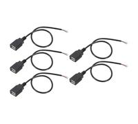 PATIKIL 1Ft USB 2.0 Female to 4 Pin Bare Wire Pigtail Cable, 5pcs 28AWG Data Power Cords Extension Adapter for Charging Equipment DIY Repair Replace, Black