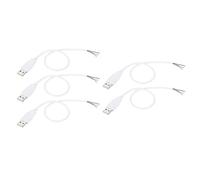 PATIKIL 1Ft USB 2.0 Male to 4 Pin Bare Wire Pigtail Cable, 5pcs 28AWG Data Power Cords Extension Adapter for Charging Equipment DIY Repair Replace, White